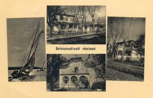 Postcard Hungary Balatonszarszol reszletek sailboat