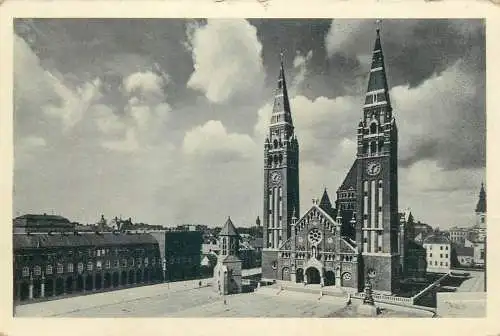 Postcard Hungary Szeged cathedral