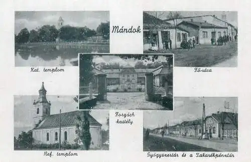 Postcard Hungary Mandok multi view