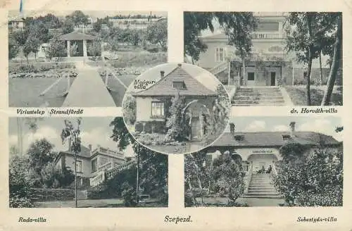 Postcard Hungary Szepezd multi view
