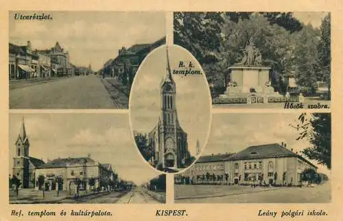 Postcard Hungary Kispest multi view