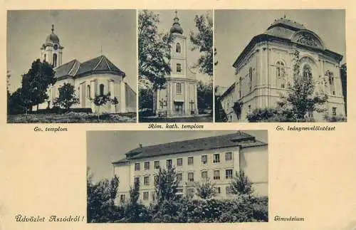 Postcard Hungary Udvozlet Aszodrol