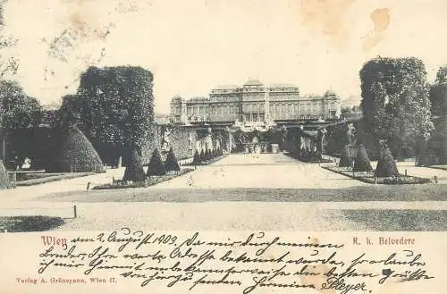 Stationery Postcard Austria Wien K.k. Belvedere