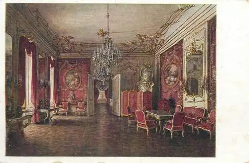 Postcard Austria Wien Old Imperial Castle Alexander's apartment pink saloon