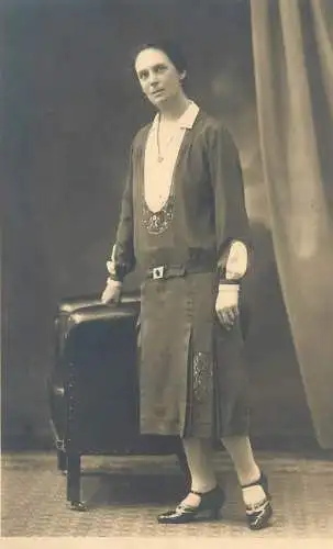 Vintage studio photography atelier photographers woman anonymous person real photo portrait