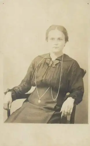 Vintage studio photography atelier photographers anonymous person woman real photo portrait