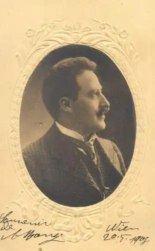 Vintage studio photography atelier photographers portrait Herr H. Winkelman 1908 Wien embossed photo