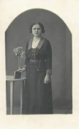 Vintage studio photography atelier photographers anonymous person portrait woman photo