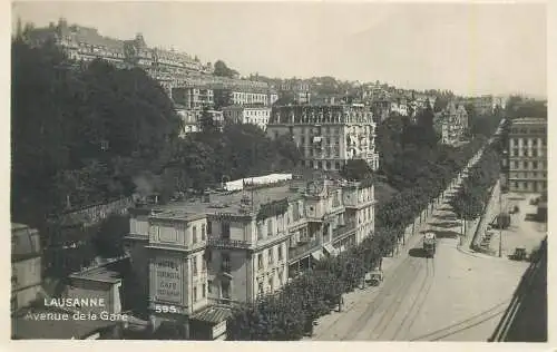 Switzerland Lausanne Avenue de la Gare vue aerienne tram