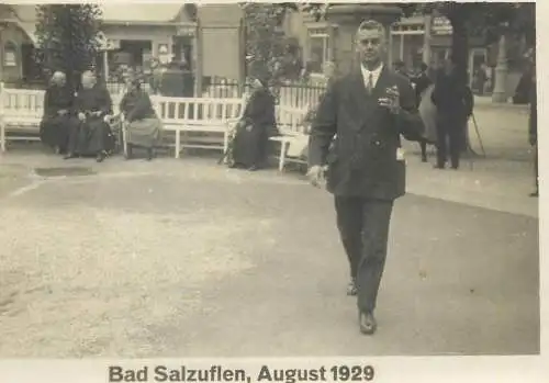Real photo Germany Bad Salzuflen dated August 1929 man with cigar snapshot foto 9 x 12 cm