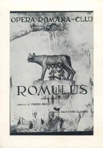 Romania Opera Romana Cluj-Napoca Romulus libret Emilio Mucci