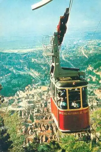 Romania Brasov vedere de pe Tampa 1981 cable car telpher