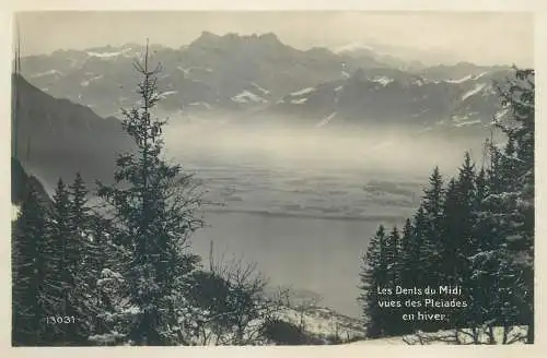 Switzerland Les Dents du Midi vues des Pleiades en hiver