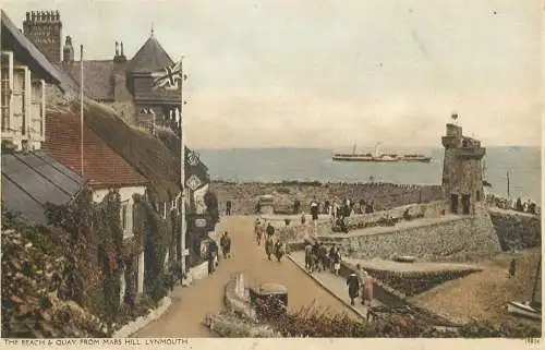 United Kingdom England Lynmouth beach and quay from Mars Hill