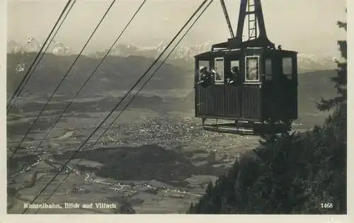 Austria Villach cabin lift aerial view cable car telpher