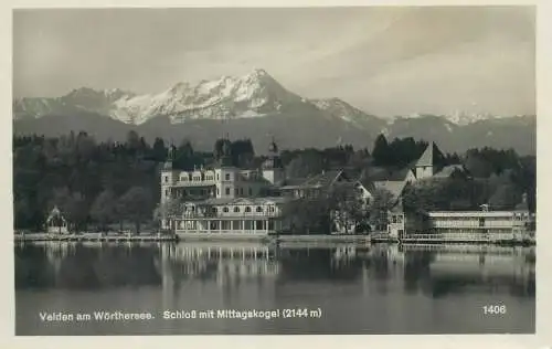 Austria Velden am Worthersee Schloss mit Mittagskogel