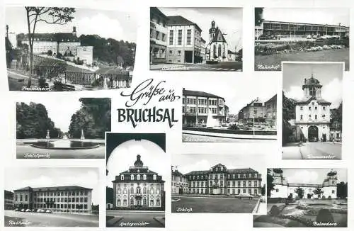 multi view Postcard Grusse aus Bruchsal Germany