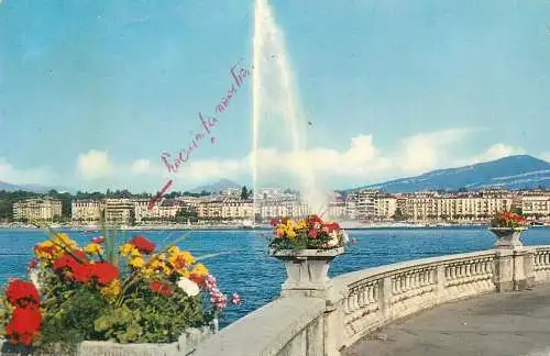 Postcard Switzerland Geneve La rade et le jet d'eau
