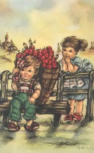 signed illustration Maffle Postcard