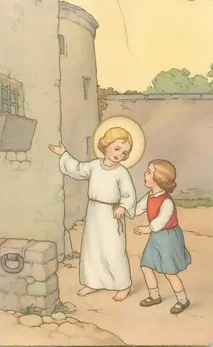 Religious illustration old Postcard