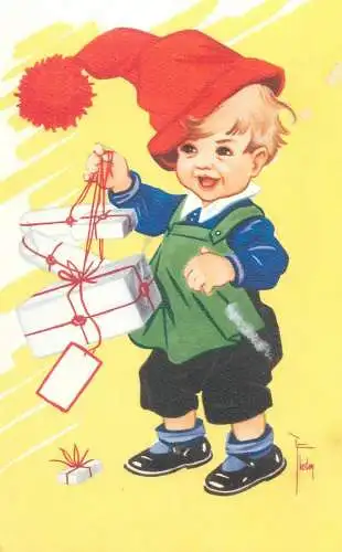 Greetings postcard boy caricature gifts