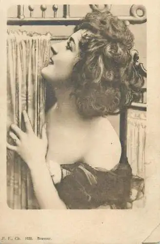 Postcard charming glamour beautiful lady picture risque