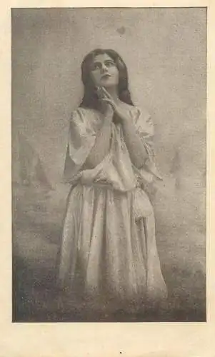 Postcard beautiful nostalgic lady