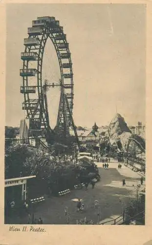 Postcard Austria Wien Prater ferris wheel