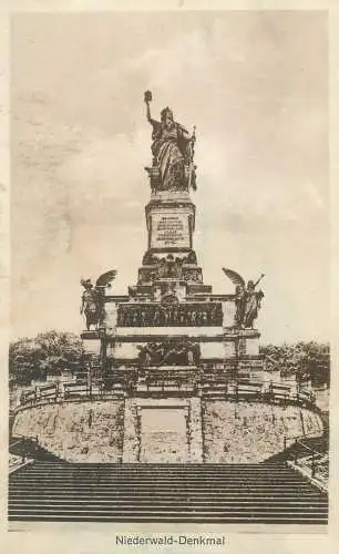 Postcard Niederwald Denkmal Rudesheim am Rhein Germany