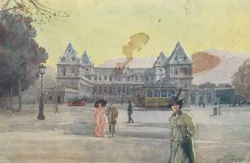 Postcard Italy Torino Castello del Valentino dal Corso