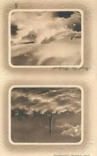 Tuck's embossed "Double Plate Sepia" Postcard multi view England Blackpool