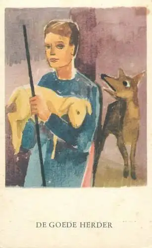 The Good Shepherd religious illustration Postcard