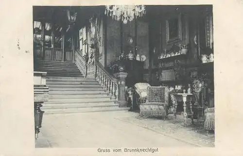 Postkarte Gruss vom " Brunnknechtgut " 1913
