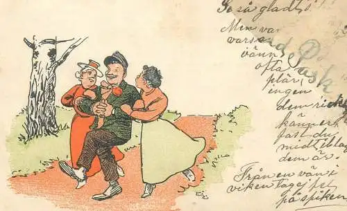 funny humour caricature Postcard