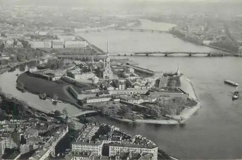Russia Postcard St Petersburg Hare Island "Peter and Paul" fortress aerial view