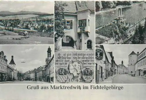 Postcard multi view Germany Gruss aus Marktredwitz im Fichtelgebirge