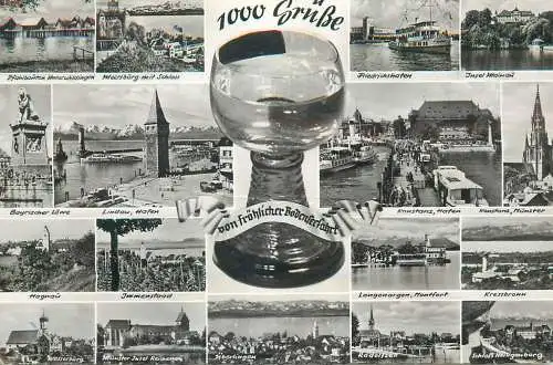 Postcard Germany 1000 Grusse Bodensee multi view
