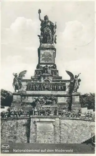Post card Germany Rudesheim am Rhein  Nationaldenkmal auf dem Niederwald