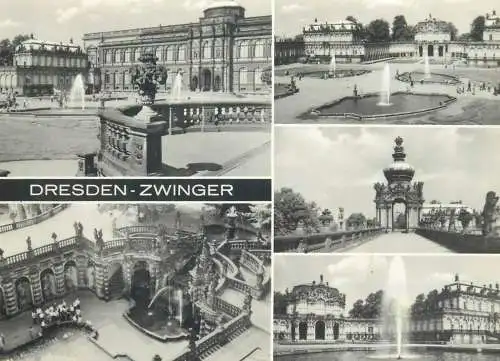 Postcard multi view Zwinger Dresden Germany