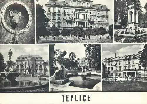 Postcard multi view Teplice Czech Republic