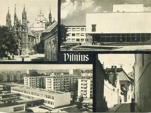 Post card multi view Vilnius Lithuania