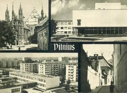 Postcard multi view Vilnius Lithuania