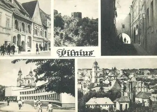 Postcard Lithuania Vilnius multi view