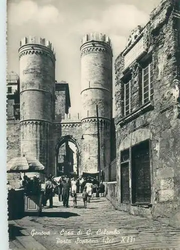 Postcard Italy Genova Casa di C. Colombo Porta Soprana sec XII