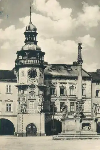 Postcard Czech Republic Hostinne nad Labem clock tower old architecture style