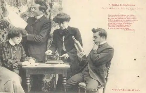 Postcard France friends dinner party Grand Concours
