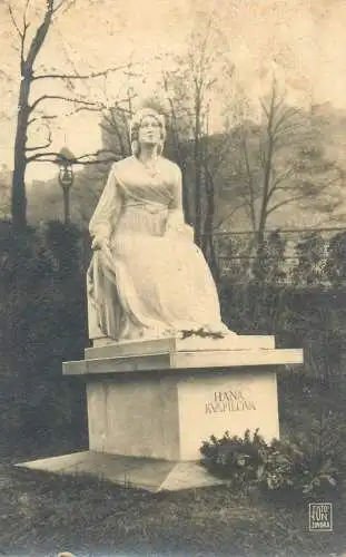 Postcard Statue Hana Kvapilova