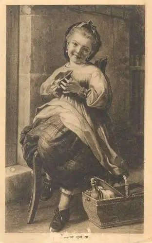 Postcard painting Margarine Merveille vaut le beurre creme