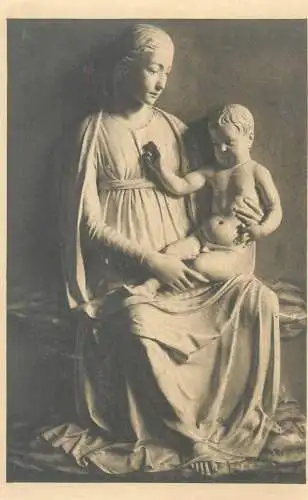 Postcard painting Luca della robbia Madonna aus cassa frescobaldi Berlin
