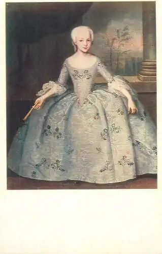 Postcard painting russian museum Leningrad Russia Ivan Vishaniakov portrait of Sarah-Eleanor Fermore